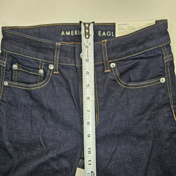 American Eagle Super Stretch High Rise Wide Leg Jeans NWT Women's Size 0 Dark - Picture 10 of 11